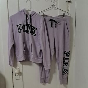 Pink Hoodie and Sweatpants Set